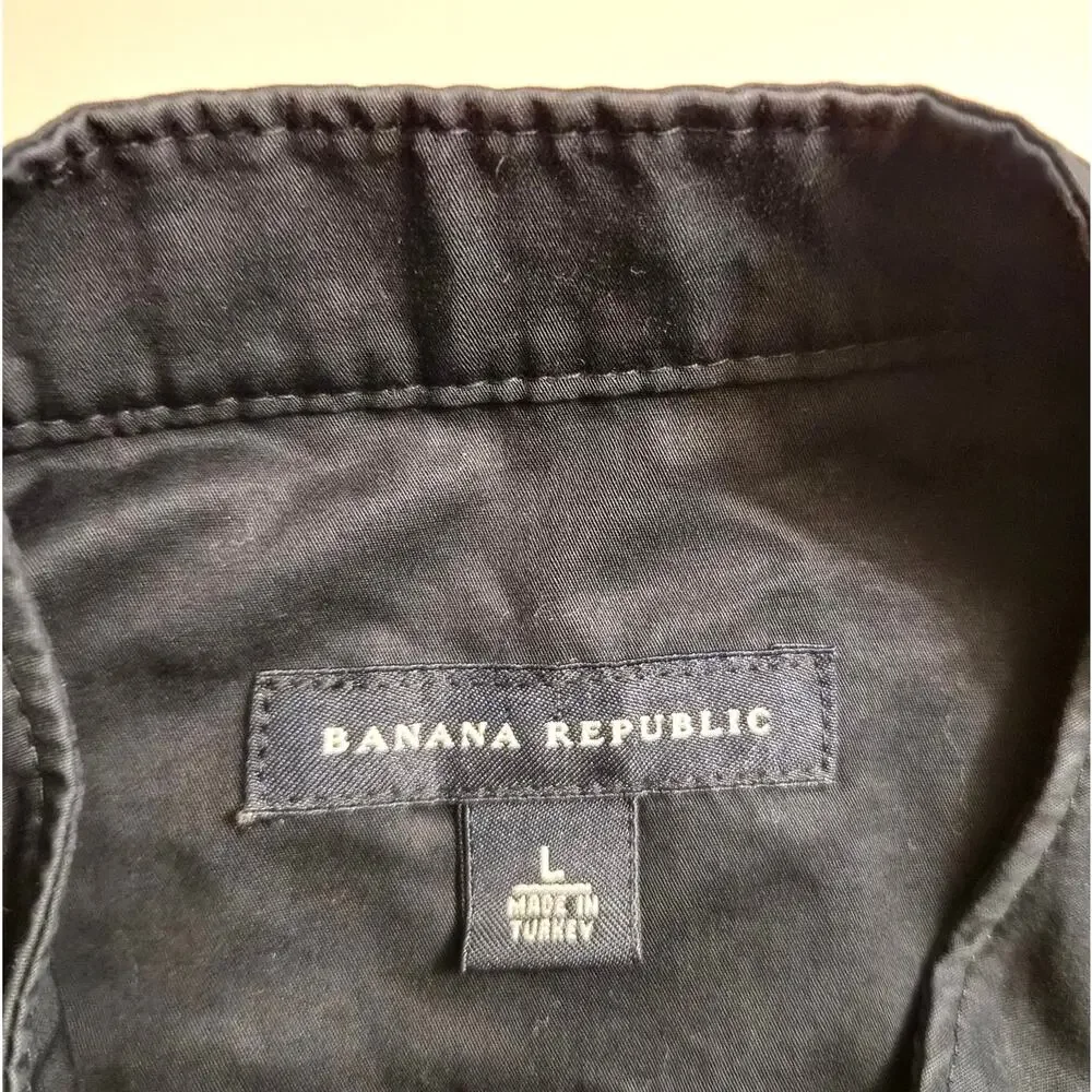 VTG Y2k Banana Republic Mens Heritage Cotton Full Zip Jacket Black L Archive